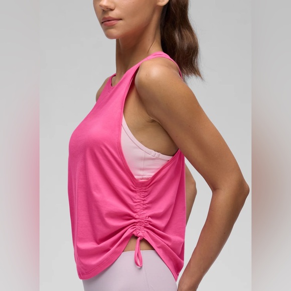Pima Cotton Racerback Ruched Side Tank - Picture 4 of 7